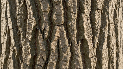 Obraz premium Textured Tree Bark: A detailed close-up of tree bark, showcasing its rough, textured surface and intricate patterns. The image emphasizes the natural beauty and resilience of nature.