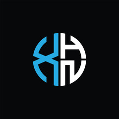 Obraz premium XHN logo XHN icon XHN monogram XHN letter minimalist Circle flat Unique modern abstract logo design.