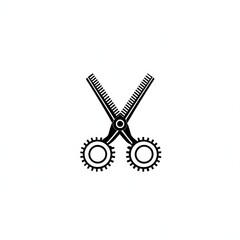 Hair cutting shears, salon tools, white background, graphic design element
