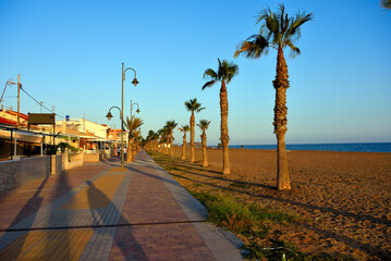 seafront promenade and beach of bolnuevo murcia spain © maudanros