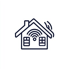 Smart home wifi signal, house icon, technology background, website graphic