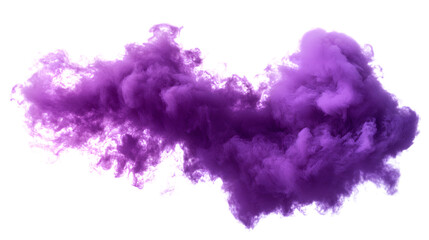 Fototapeta premium Vibrant Bright Purple Smoke Cloud on White Background