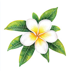 Fototapeta premium A Frangipani simple cartoon