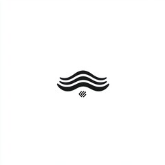 Obraz premium Abstract wave design, minimalist art, white background, graphic design element