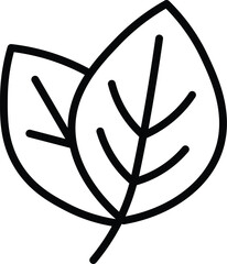Two leaves icon. Leaf icon with two leaves. Leaf symbol. icon of two leaves. Green eco logo
