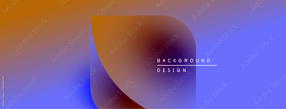 Poster abstract gradient background. orange, blue, purple hues blend smoothly. minimalist design with text 