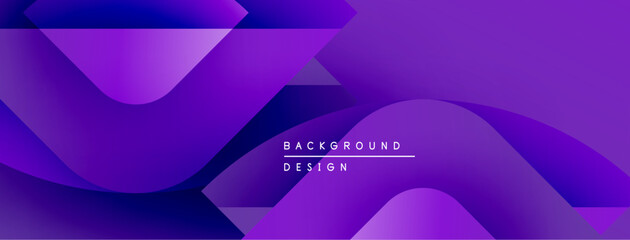 Abstract purple background. Smooth flowing shapes create dynamic visual effect. Modern design elements present gradient color scheme.
