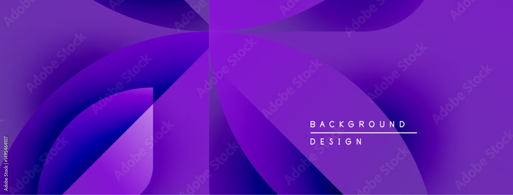 Poster Abstract purple design features flowing shapes, gradients. Modern background ideal for presentations, digital art projects.