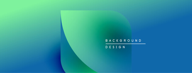 Fototapeta premium Abstract gradient background. Blue, green hues blend smoothly. Minimalist design with text element. Modern aesthetic, clean presentation.