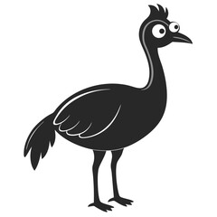 Obraz premium Cartoon Vector Illustration Of A Funny Cassowary Bird Standing On Isolated White