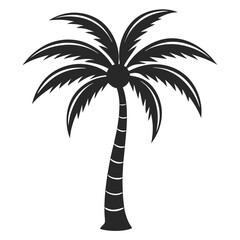 Black And White Palm Tree Vector Graphic For Summer Design Projects