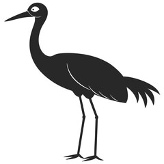 Obraz premium Elegant Heron Silhouette Isolated On White Background Vector Illustration Art Graphic