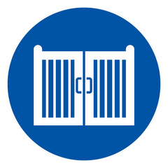 Gate Closes Automatically Symbol Sign, Vector Illustration, Isolate On White Background Label.EPS10