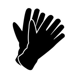 Wear Gloves Protection Black Icon, Vector Illustration, Isolate On White Background Label.EPS10