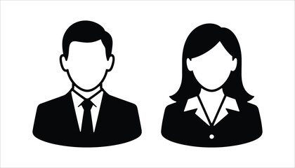 Business Avatar Icons. Male and Female Professional Profile Vector.