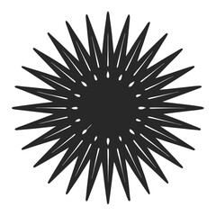 Obraz premium Abstract Black Starburst Vector Graphic Illustration With Decorative Inner Circle Pattern