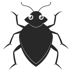 Fototapeta premium Simple Stylized Bed Bug Vector Illustration Isolated On White Background