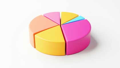 Obraz premium Visualizing Data Using Pie Charts: Show Data In Proportionate Circular Segments, Each Slice Representing A Category To Simplify Complex Information Efficiently.
