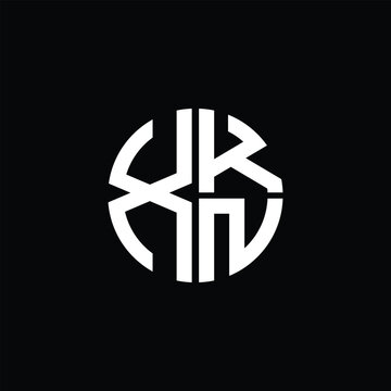 XKN logo XKN icon XKN monogram XKN letter minimalist Circle flat Unique modern abstract logo design.