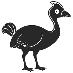 Obraz premium Illustration Of A Cartoon Cassowary Bird On A White Background