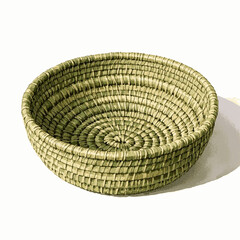 Woven Currents: Bowls in Blue seagrass-weave bowls isolated watercolor vector illustration svg