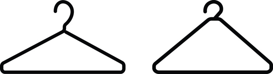 The hanger icon. hanger clothes rack. Different clothes hanger silhouette collection. Wardrobe sign vector.