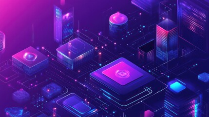 Cyberpunk Cityscape: A Futuristic Digital Metropolis