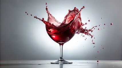 Red Wine Splash in Elegant Glass - Dynamic Drink Photography