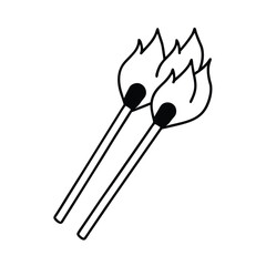 burning match vector illustration