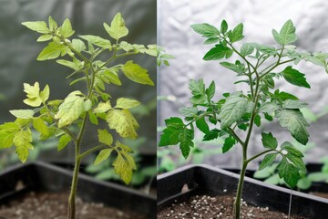 Tomato plant part comparison: healthy vs infected