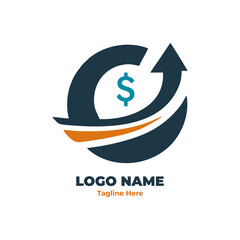 Clean flat financial logo design in navy accent for finance startup investor planner company branding tax consultant and accounting agency