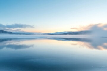 Fototapeta premium Frozen lake sunrise tranquility