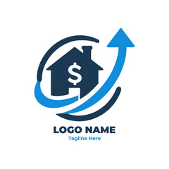 Gradient abstract financial logo template in gold for investment agency corporate brand economy consultant tax firm and finance startup business