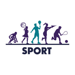 Diverse Athletes in Action A Sequence of Sport Silhouettes