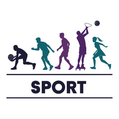 Silhouette Illustration of Diverse Athletes Playing Various Sports