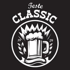 Vintage illustration of a refreshing beer drink