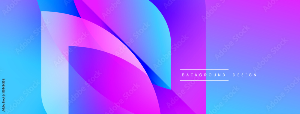 Poster abstract gradient shapes overlap, creating vibrant purple, blue hues. modern design element for digi
