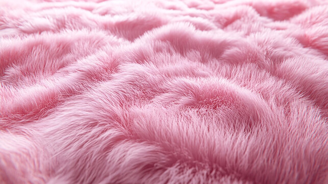 Detailed close-up of soft, pink, fluffy fur, creating a comforting and inviting texture.