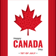 Canada day design with theme color red and white.