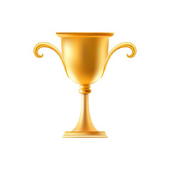3D Gold Award Cup. Winner trophy. Award ceremony