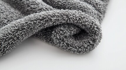 Gray microfiber towel texture close-up