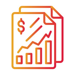 Obraz premium Business Growth Color gradient illustration vector icon which can easily modify or edit 