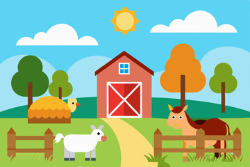 Fototapeta premium farm animals farm