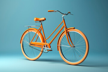 Fototapeta premium Vintage yellow bicycle on a white background with texture