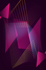 Abstract geometric wave of light lines on a gradient background.