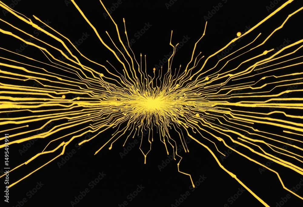 Aufkleber abstract yellow lines radiating from a central point, creating a dynamic visual effect