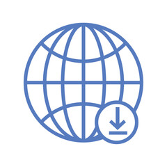 Worldwide internet download. Modern technology illustration.