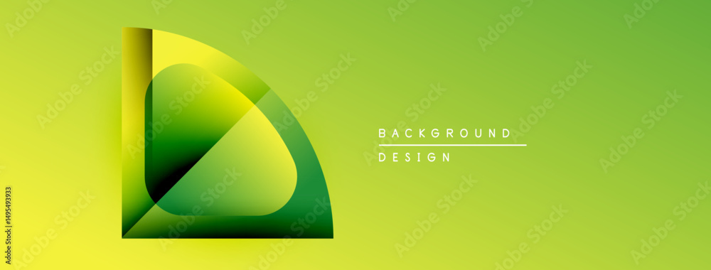 Leinwandbilder Abstract gradient design features layered shapes. Yellow, green hues create dynamic visual effect. Minimalist style, modern aesthetic.