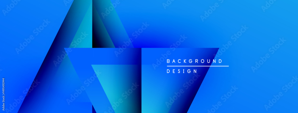 Aufkleber Abstract blue gradients form dynamic shapes. Modern design elements create sleek background texture. Minimalist aesthetic, vibrant colors.