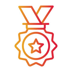 Medal Color gradient illustration vector icon which can easily modify or edit 
